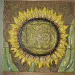 9 tile square single yellow sunflower